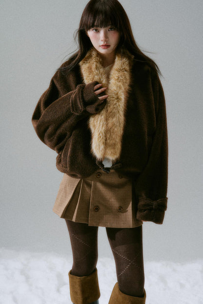 Fur cormorant sleeveless coat