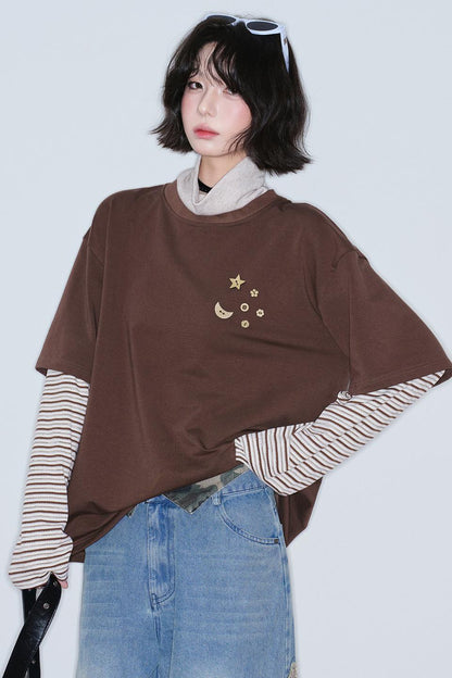 Gravity Patchwork Color-Blocked Top