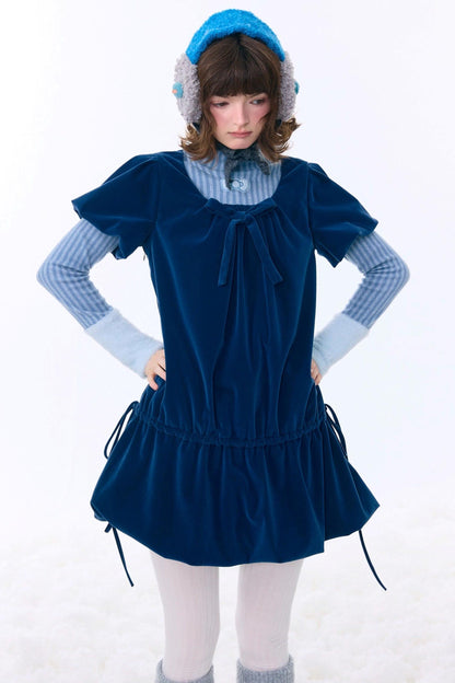 Deep Blue Velvet Dress