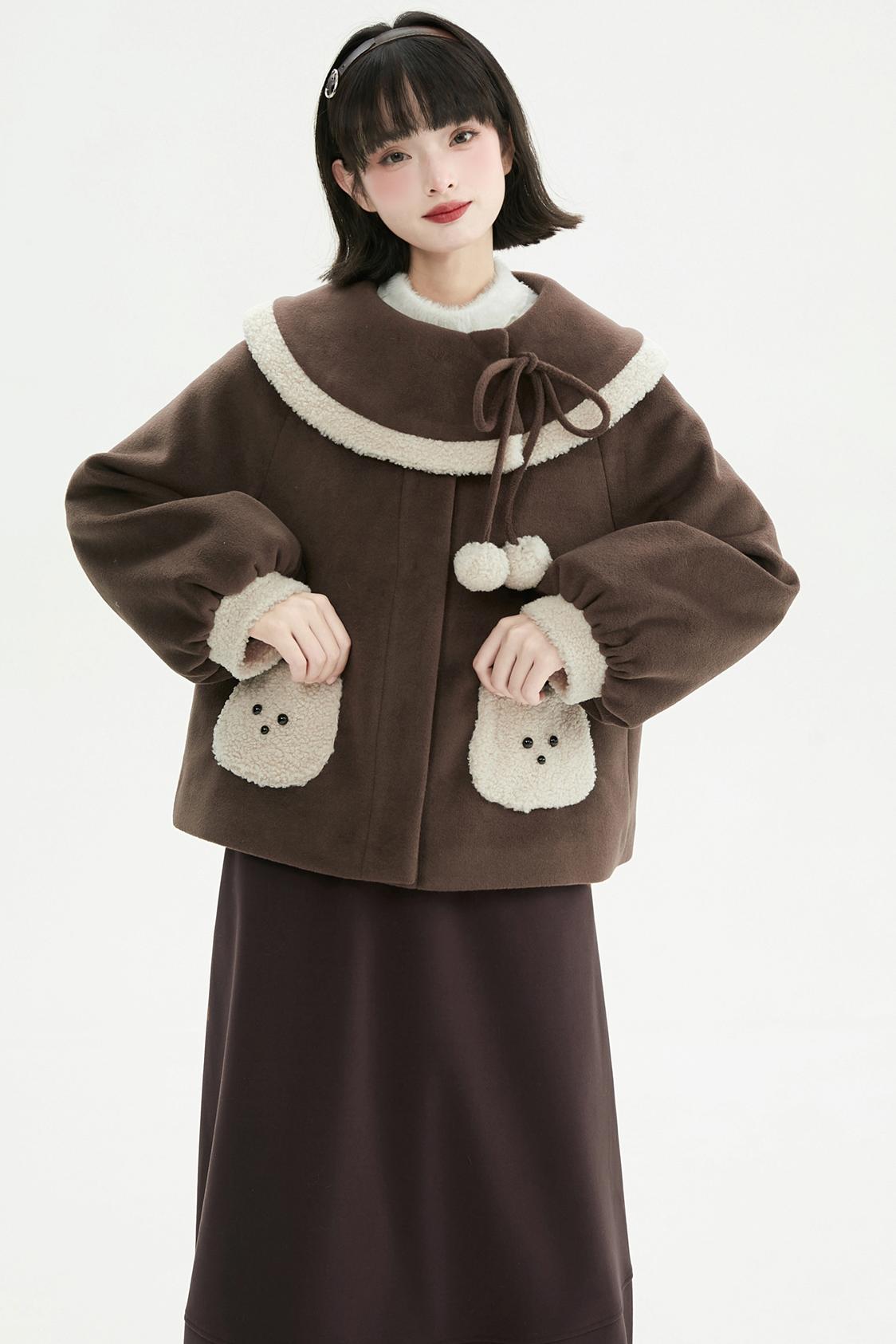 キャラメルブラウンプラッシュコート