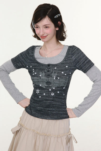 Starry Night Retro Top