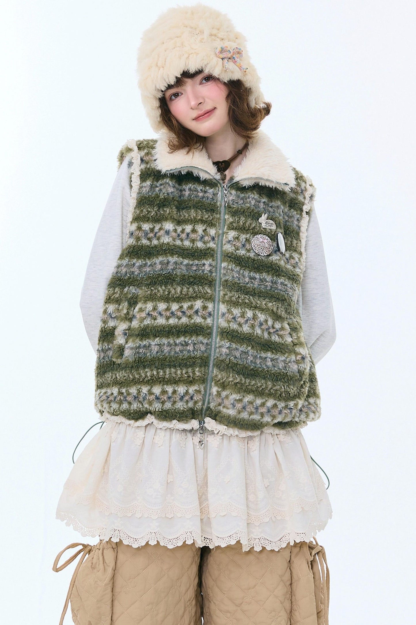 Retro Fair Isle Fleece Vest