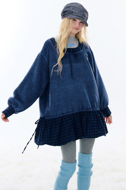 Check Loose Wide Dress