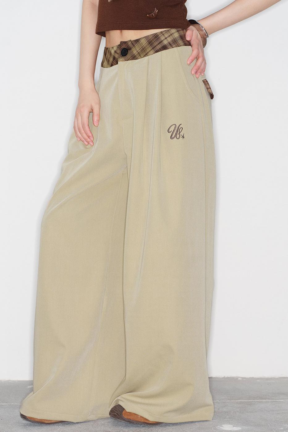 チェックルーズロングパンツ