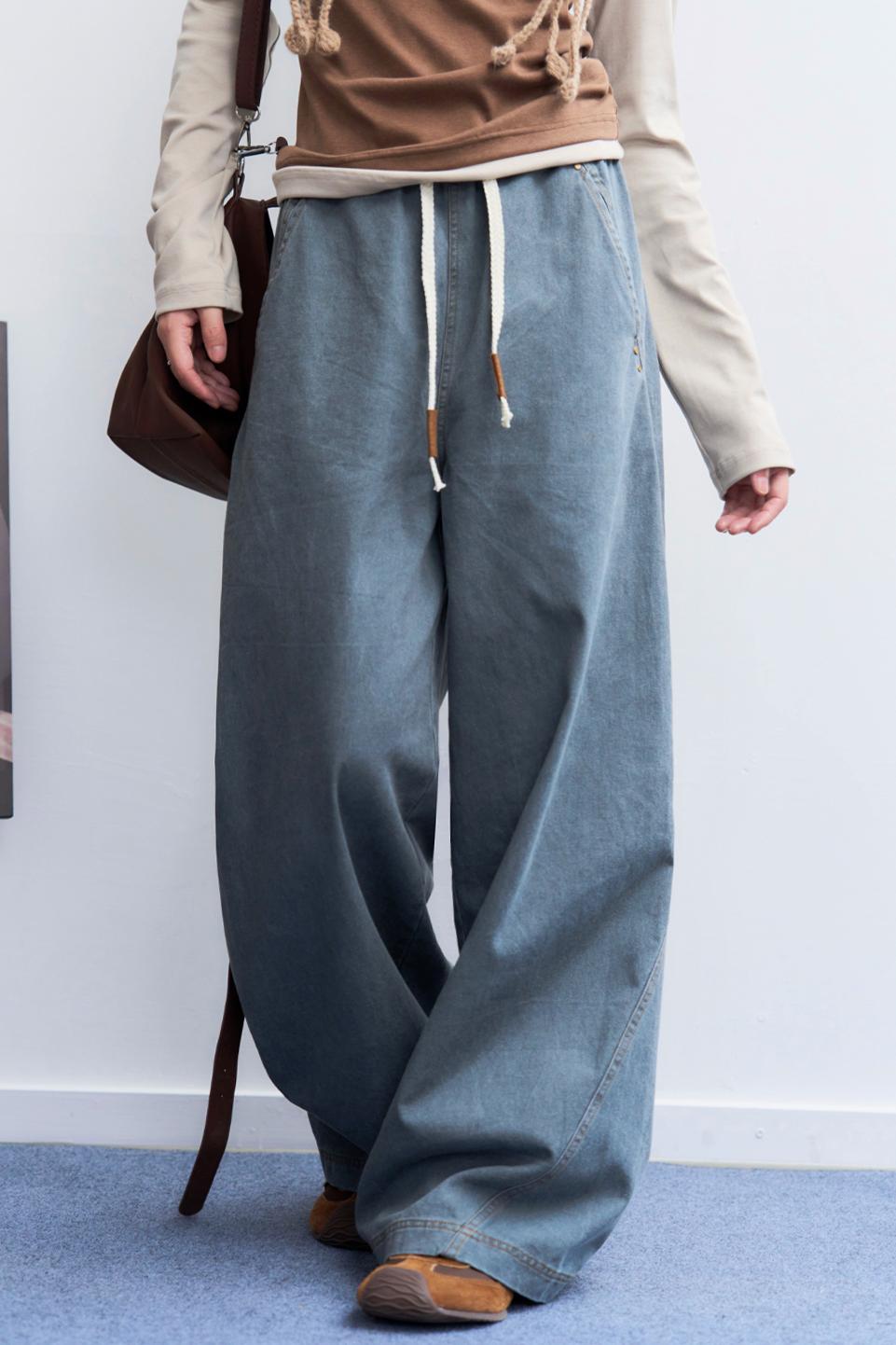 ルーズフィットスラックススタイルパンツ