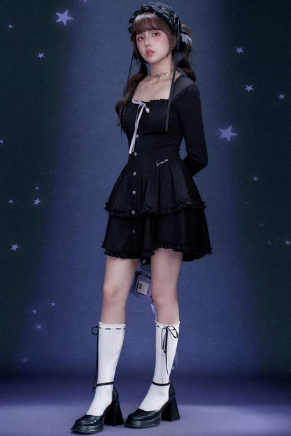 Black and Purple Cake Dress