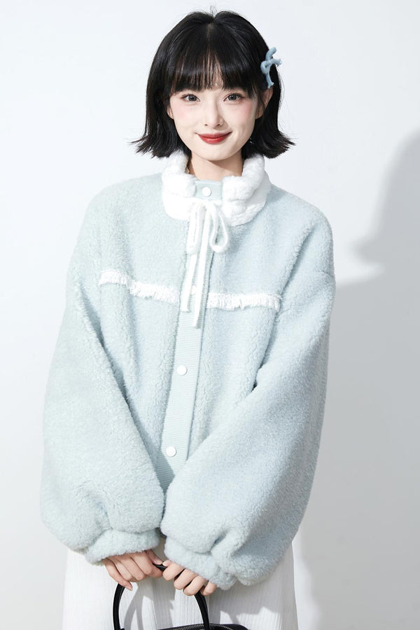 Soft mist blue longline coat