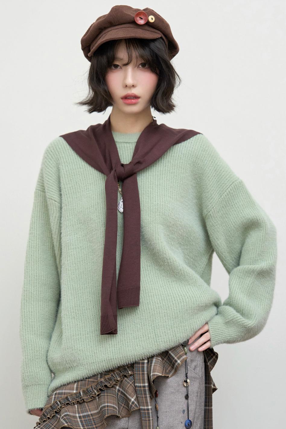 Gravity Color Block Shawl Collar Sweater