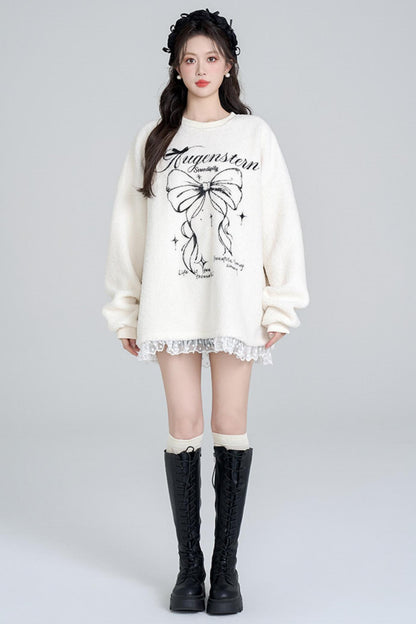 Ribbon Loose Lace Top