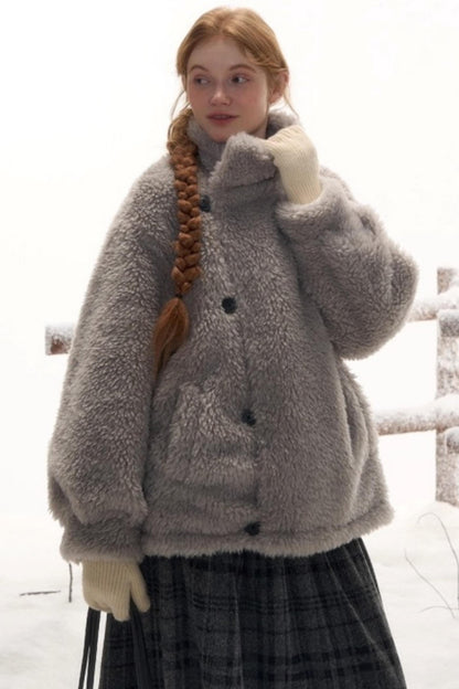 リバーシブルチェックルーズコート