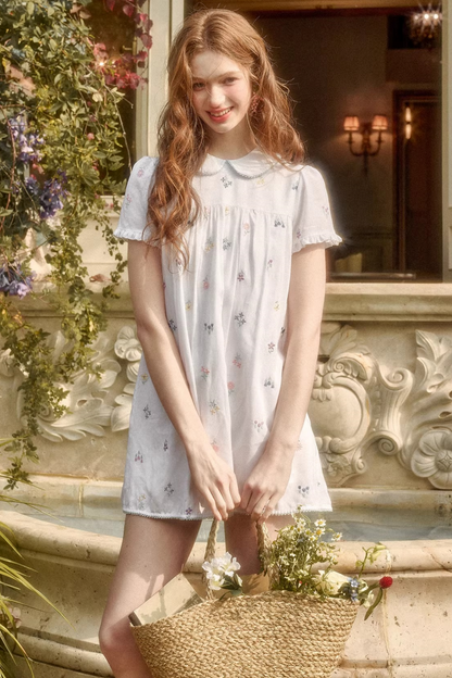 レトロフラワードレス+トップス+パンツ+カーテン+スカーフ