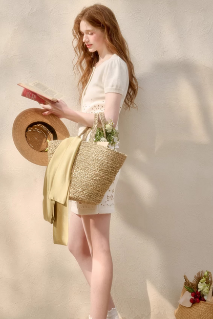 パフスリーブフレンチトップス＋スカート