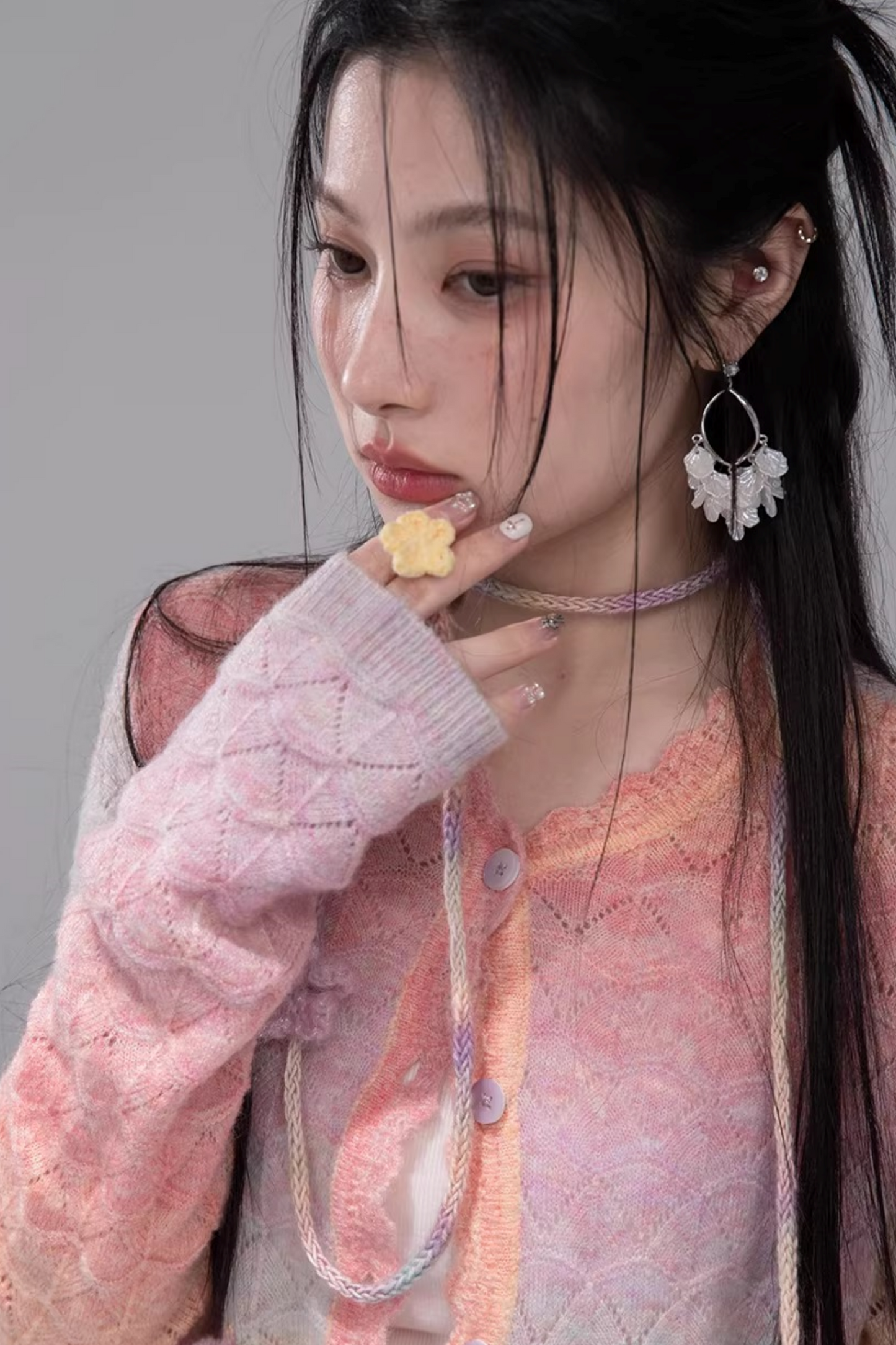 グラデーションレインボーカーディガン