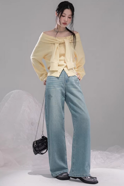 Sea Salt Straight Leg Denim Pants