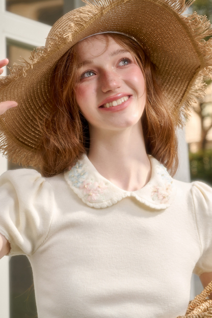 フローズンフラワーズタイトトップス