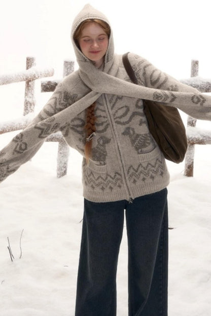 パピージップカーディガン+ハットスカーフ