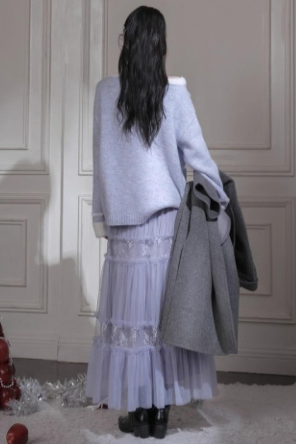 ホリデースノーフレークワンショルダートップス