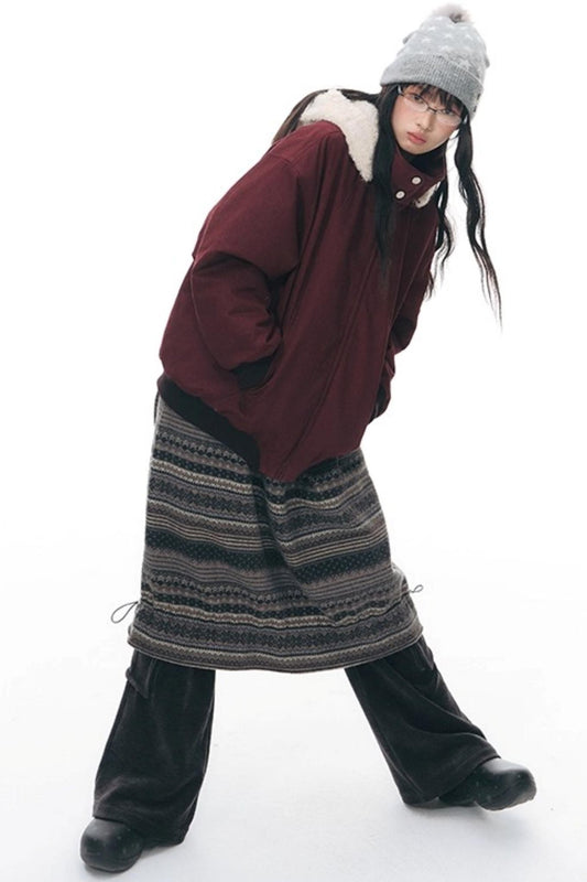 ダークレッドルーズジャケット