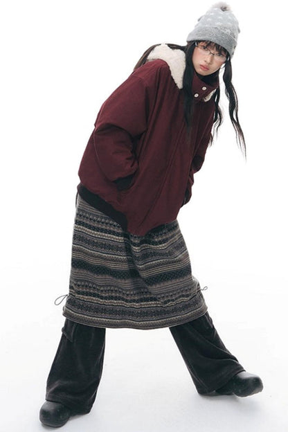 ダークレッドルーズジャケット