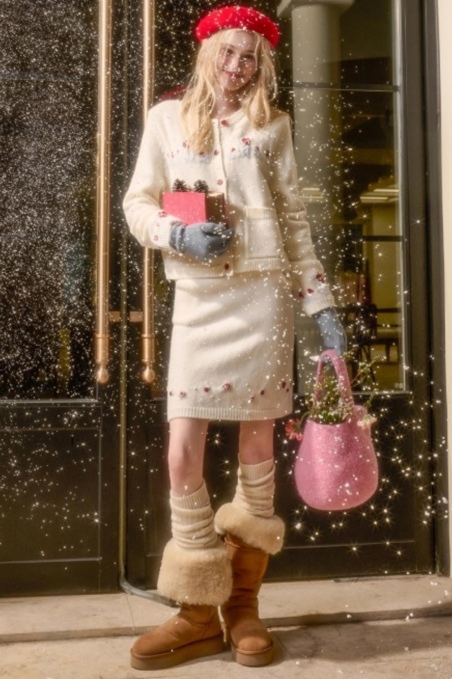 スイートベリーニットトップス+タイトスカート