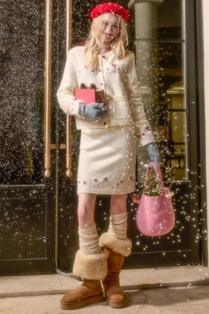 スイートベリーニットトップス+タイトスカート