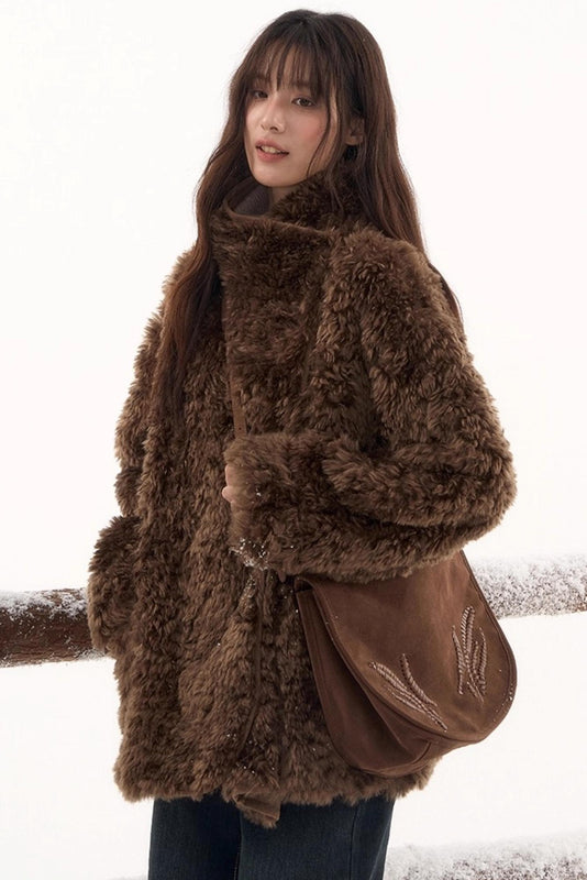 リバーシブルファースエードコート