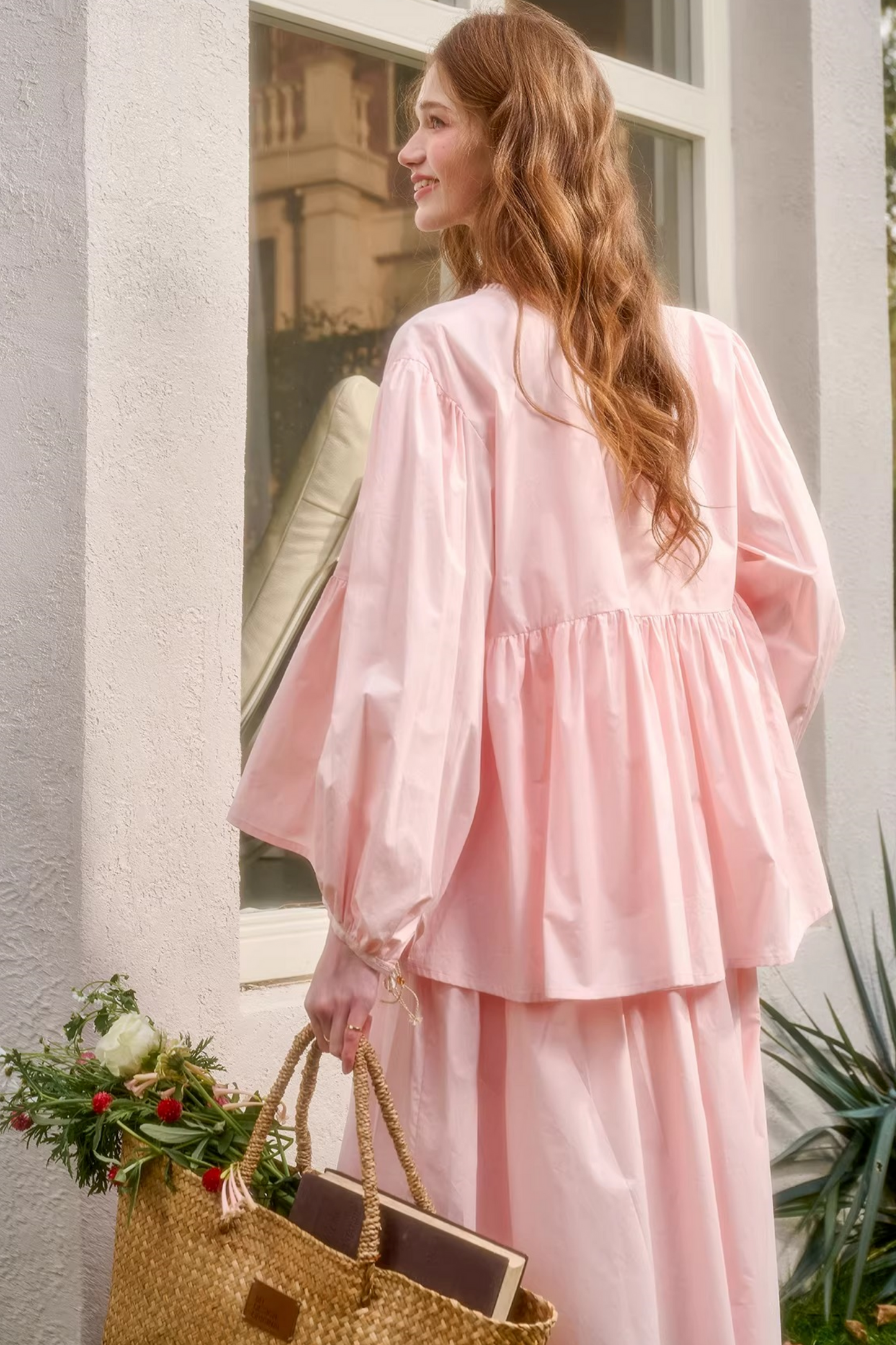 ベビーピンクスイートドレス+シャツ