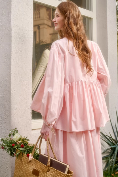 ベビーピンクスイートドレス+シャツ