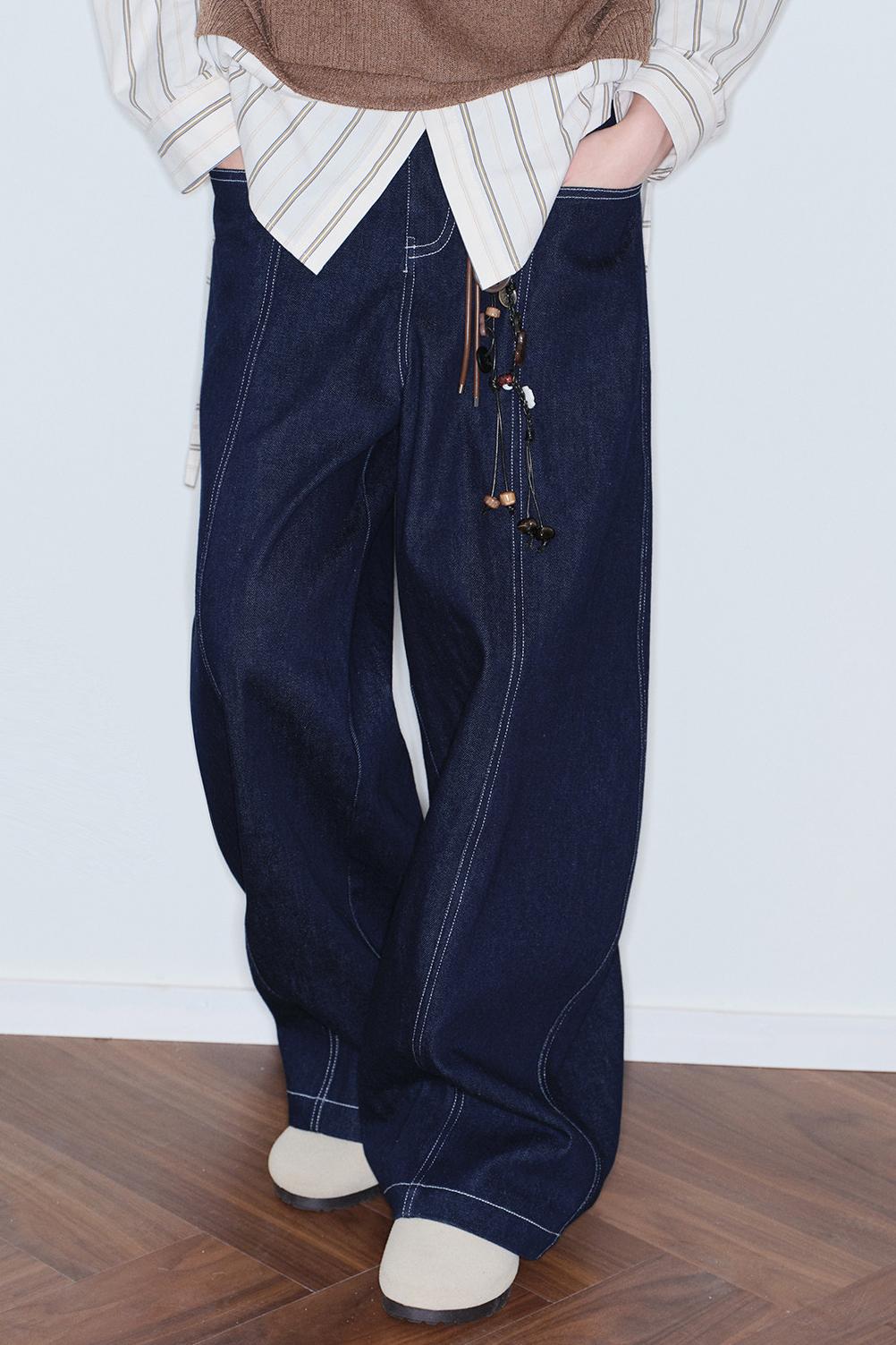 Color-Blocked Scimitar Jeans