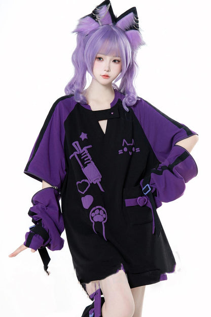 サブカルキャットサマーTシャツ+パンツ＋レッグカバー