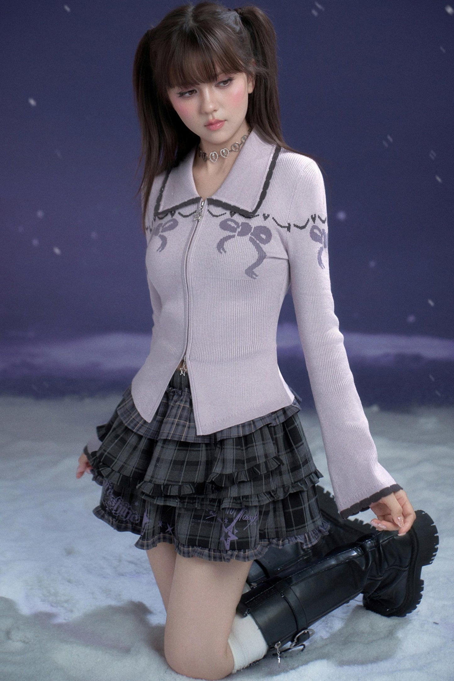 Sweet Ribbon Slim Cardigan