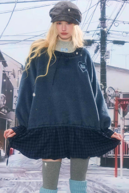 Check Loose Wide Dress