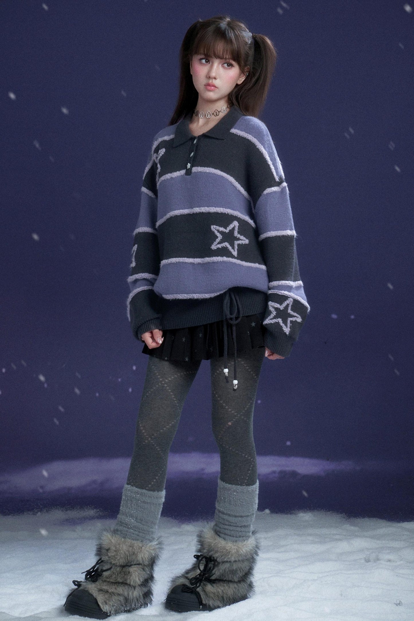 Border Star Jacquard Sweater