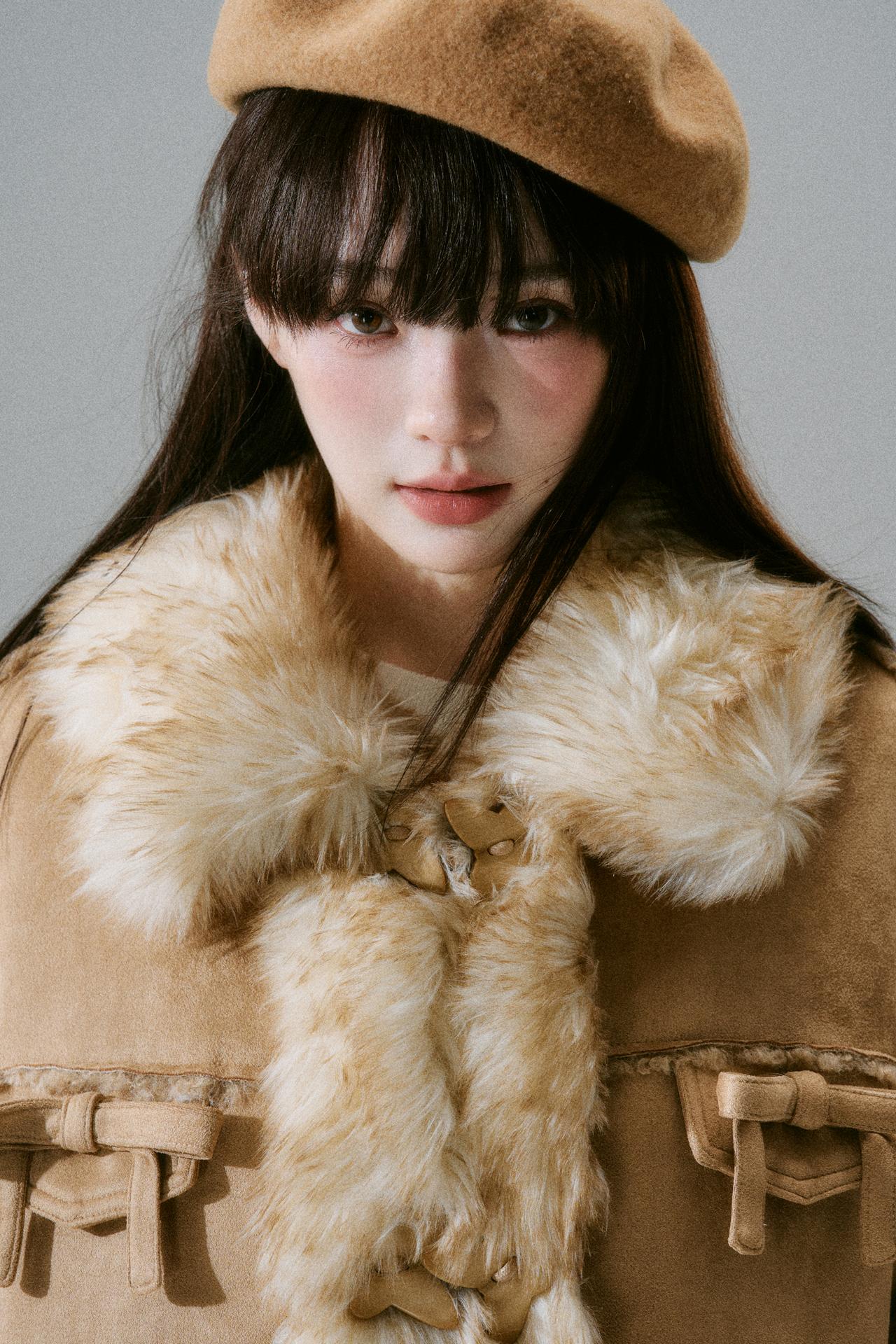 Fur Ribbon Pocket Coat