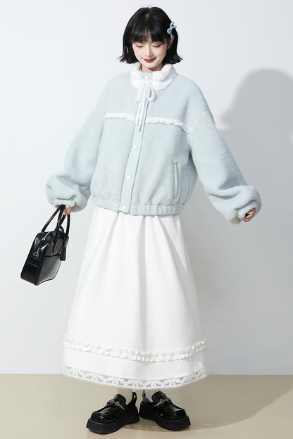 Soft mist blue longline coat