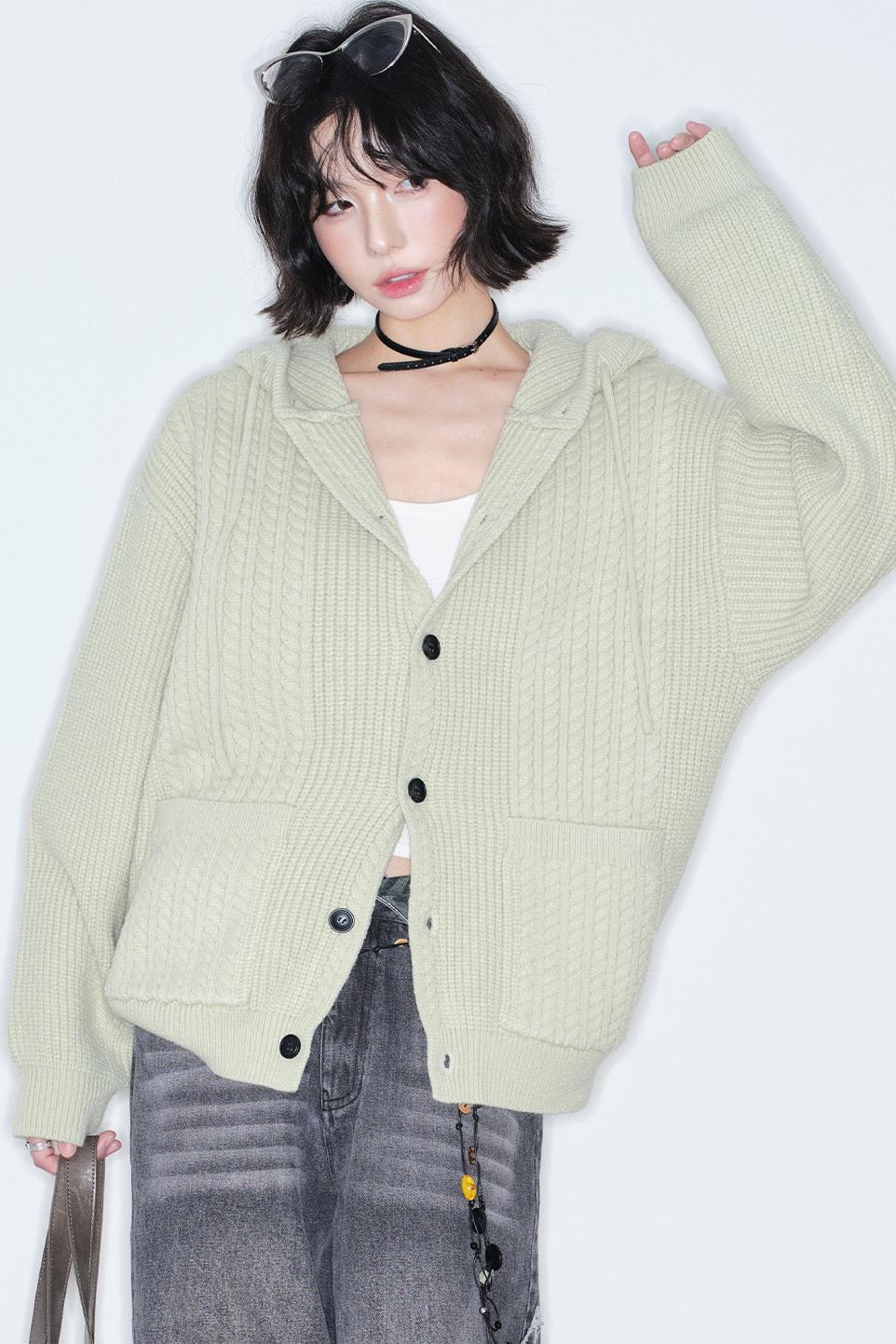 Gravity Knitted Hooded Jacket