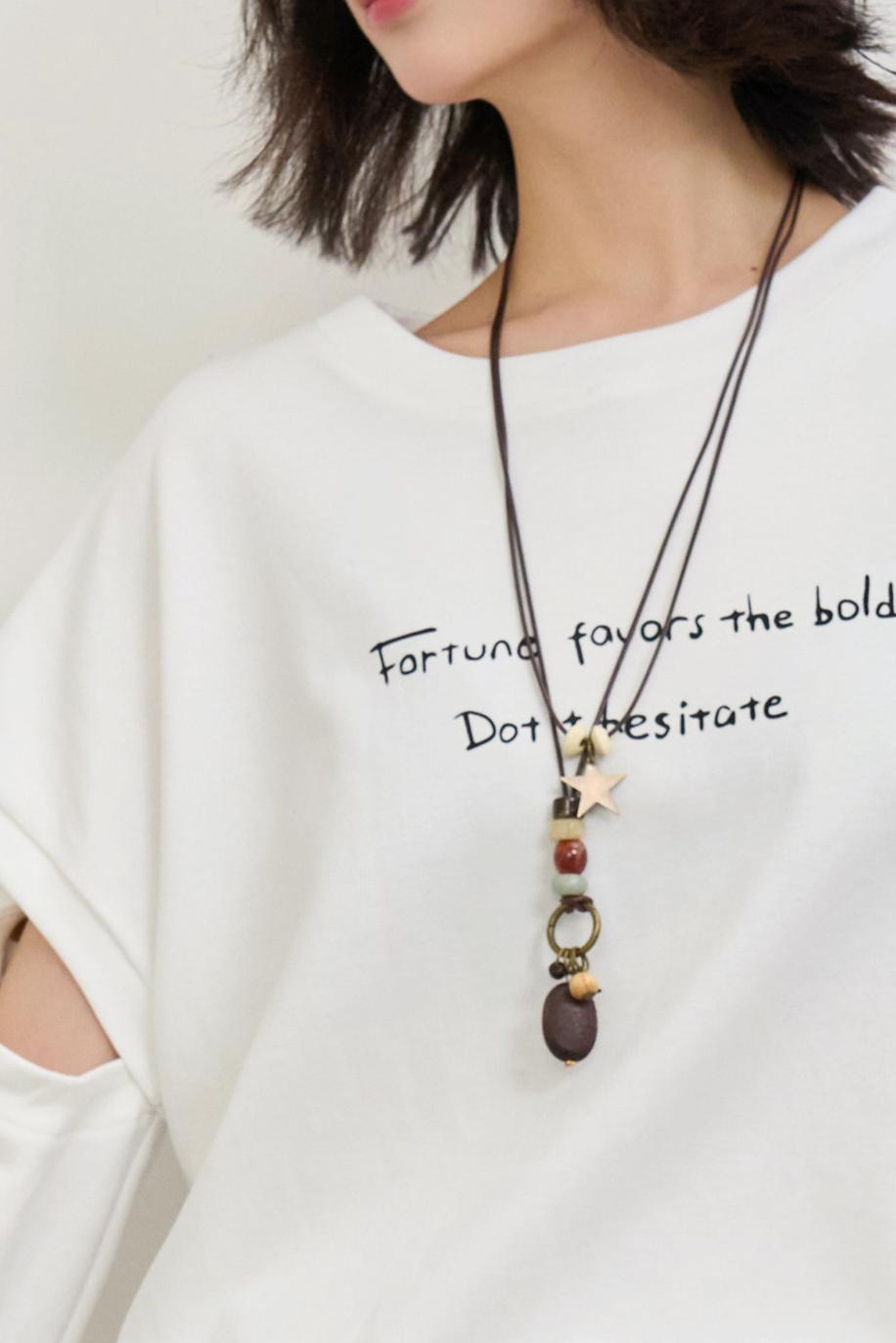 モードカジュアルロングネックレス