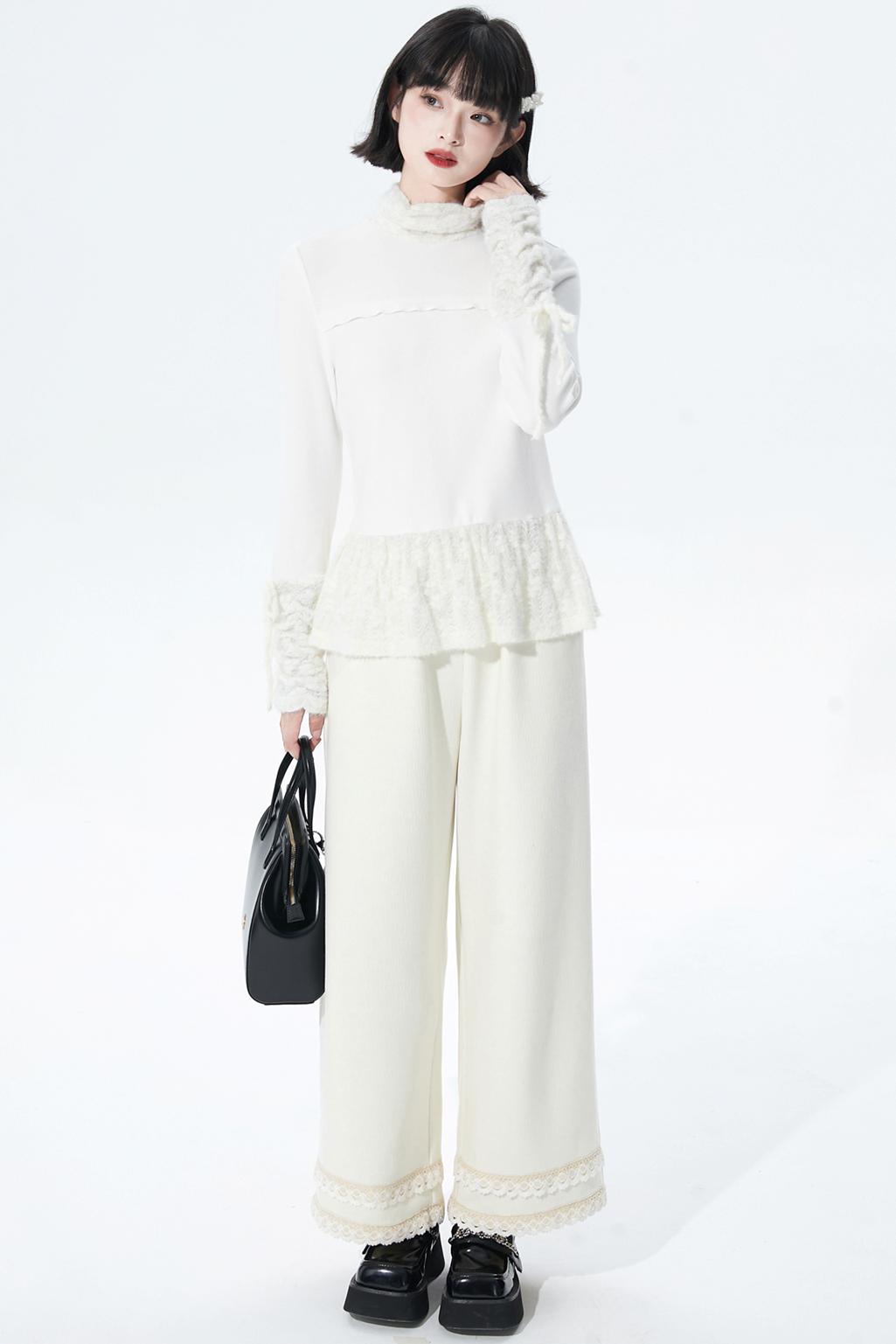 Off-White Lace Knit Pants