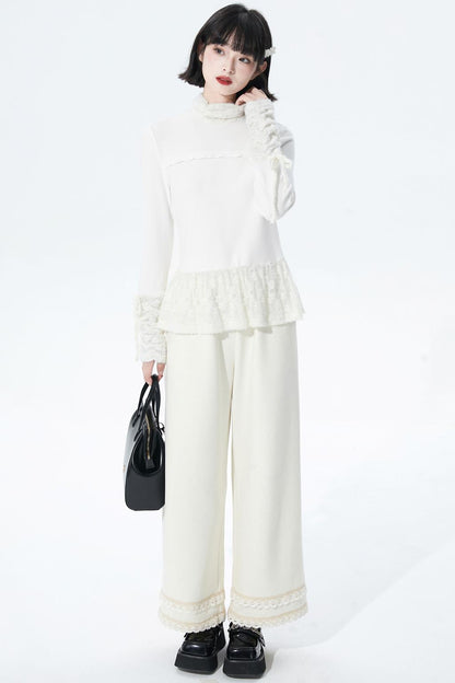 Off-White Lace Knit Pants