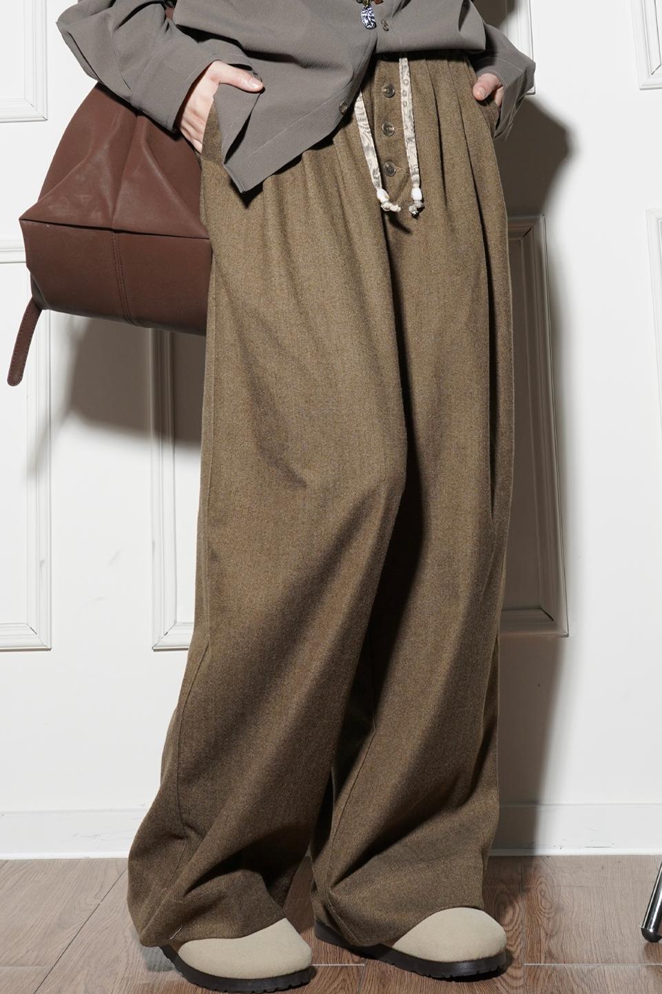 ミニマリストソリッドスラックスパンツ