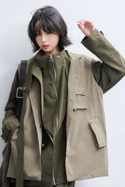 stand collar padded vest