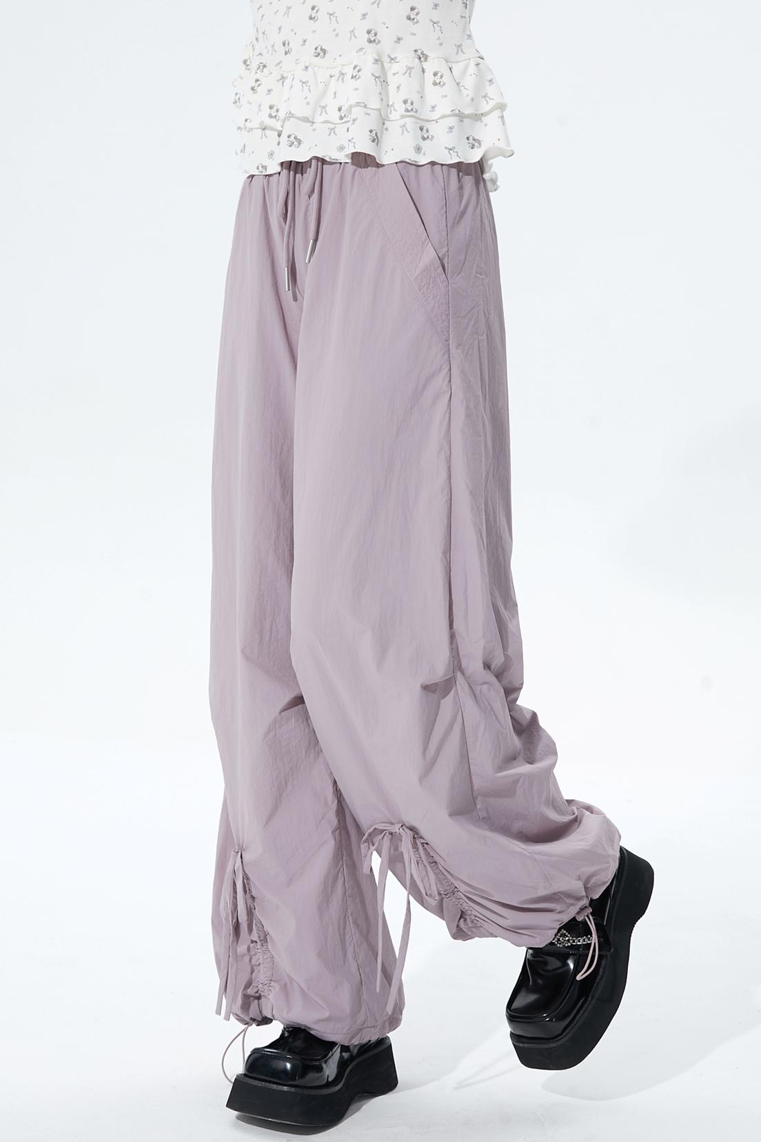 Gray purple fleece lined pants