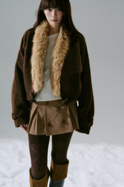 Fur cormorant sleeveless coat