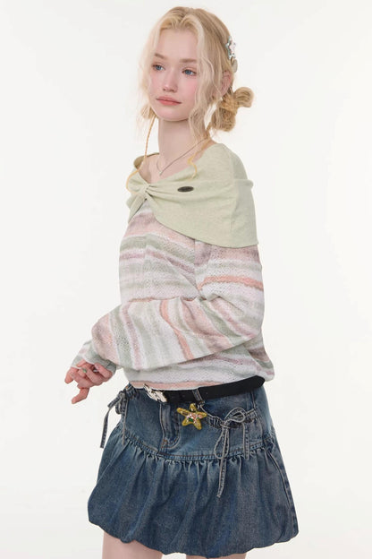 Spring Mist Striped Knit Top