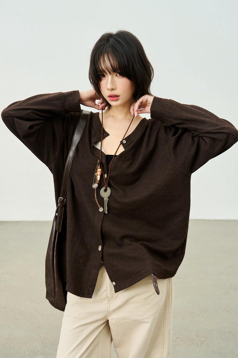 リバーシブルVネックカーディガン