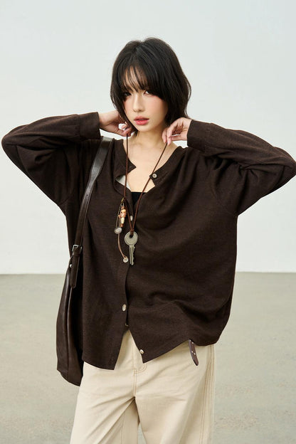 リバーシブルVネックカーディガン