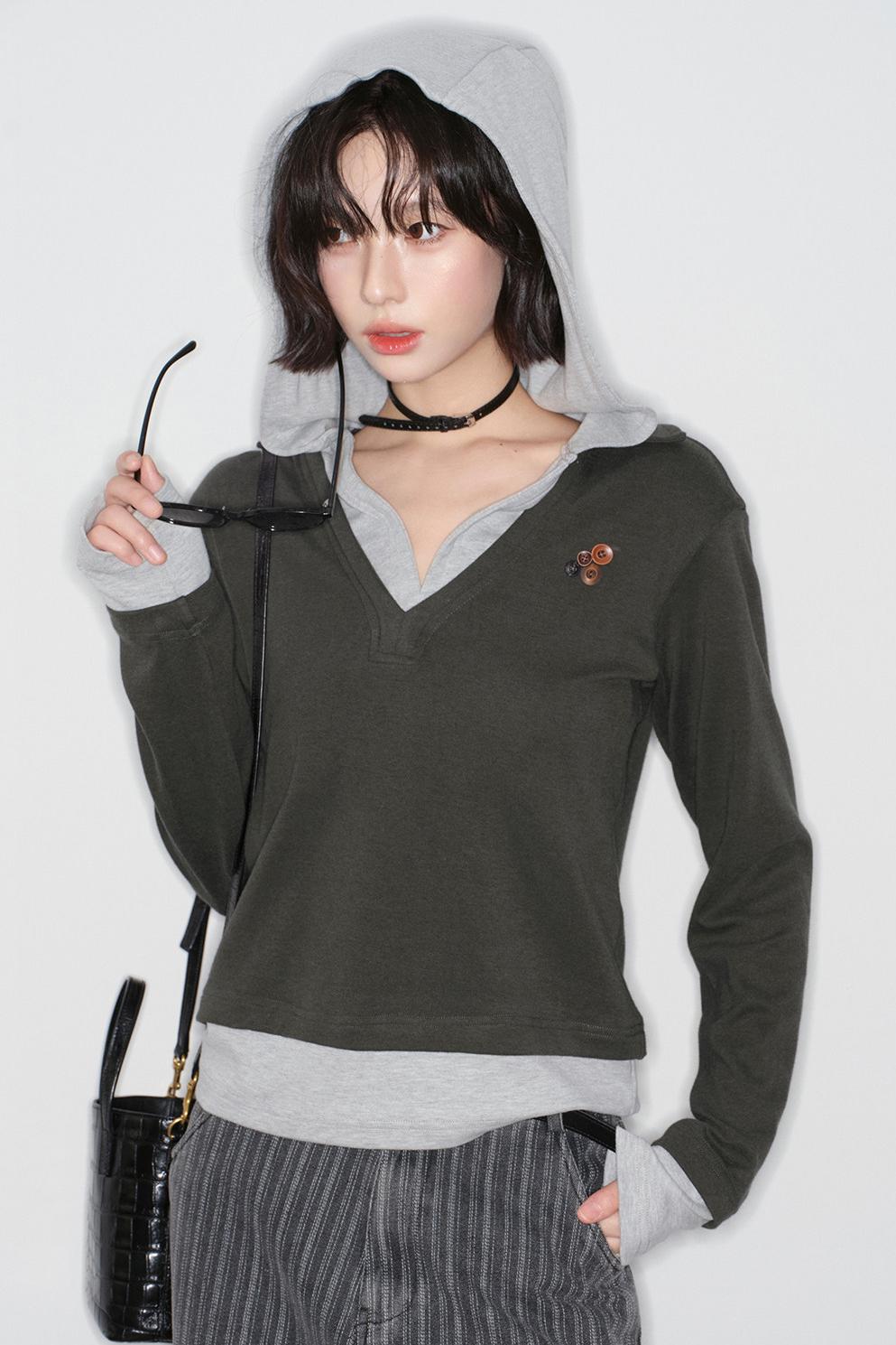 Patchwork Hooded Color Block Top