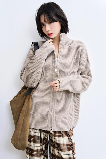 Geometric Pattern Knit Sweatshirt