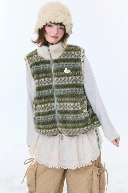 Retro Fair Isle Fleece Vest