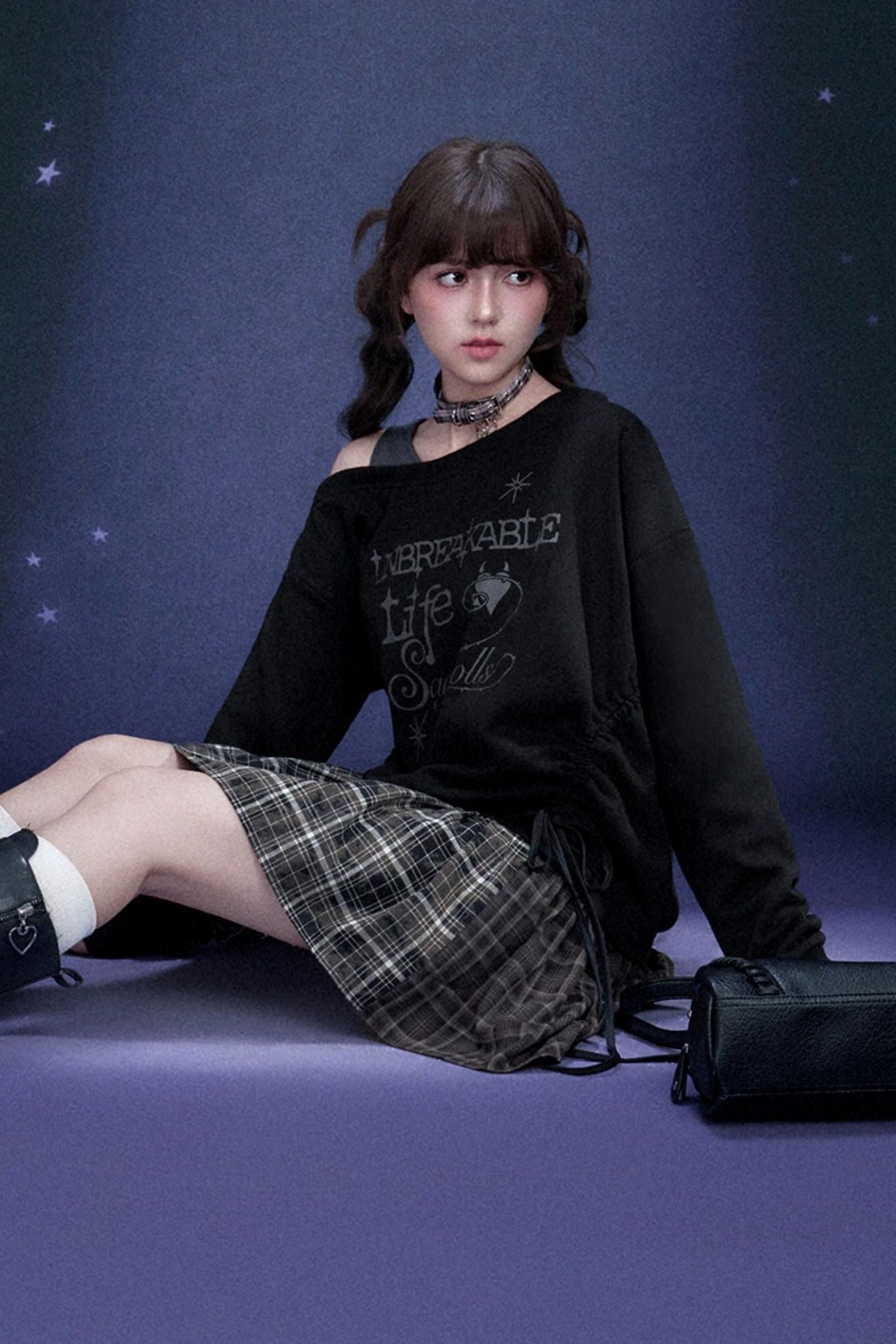 Dark Graffiti Sweatshirt Dress